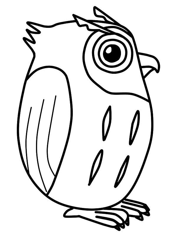 Ausmalbild Einfache Eule  