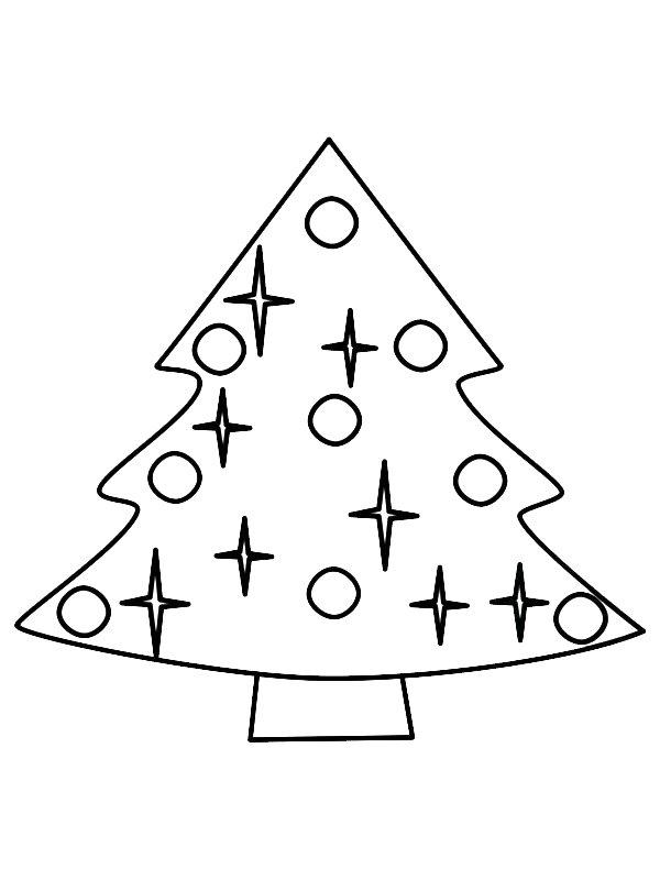 Ausmalbild Einfacher Weihnachtsbaum  
