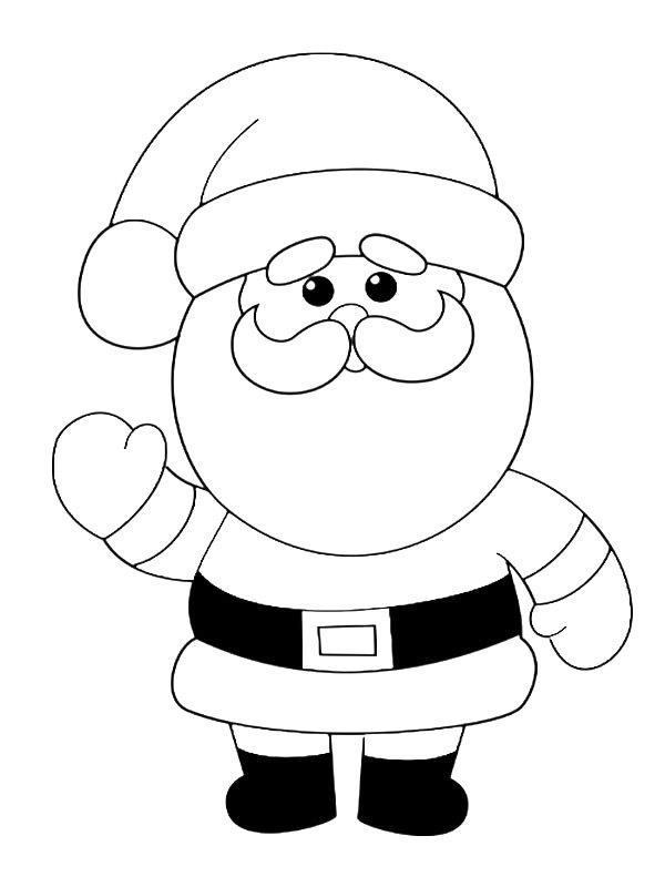 Ausmalbild Einfacher Weihnachtsmann  