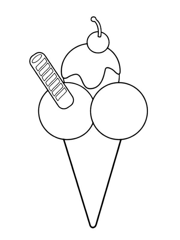 Ausmalbild Eiskugeln  