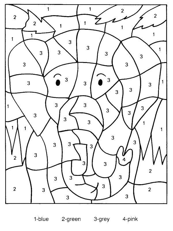 Ausmalbild Elefant färben  