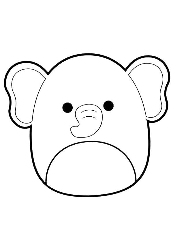 Ausmalbild Elefant Mila Squishmallows  