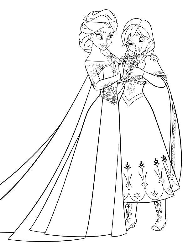 Ausmalbild Elza und Anna  
