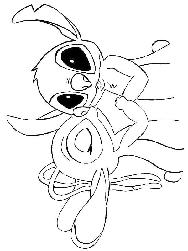 Ausmalbild Engel und Stitch  