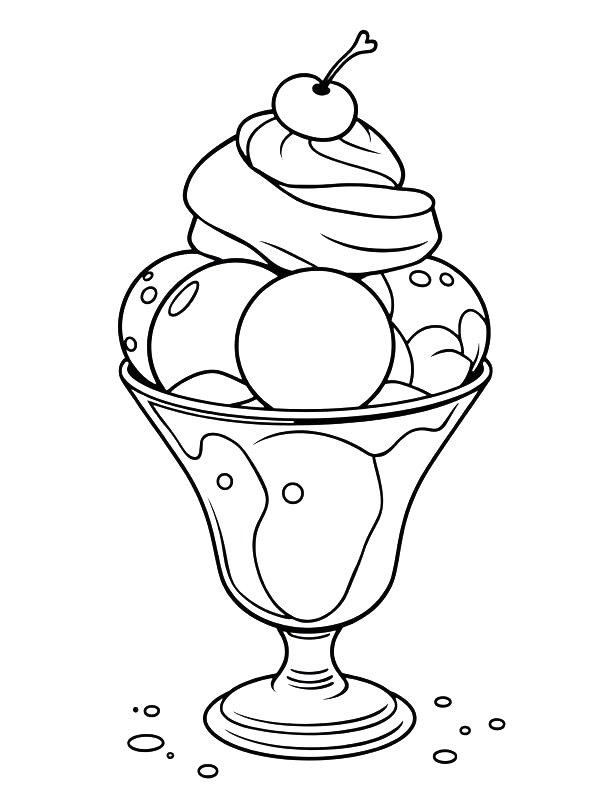 Ausmalbild Erdbeerbecher  