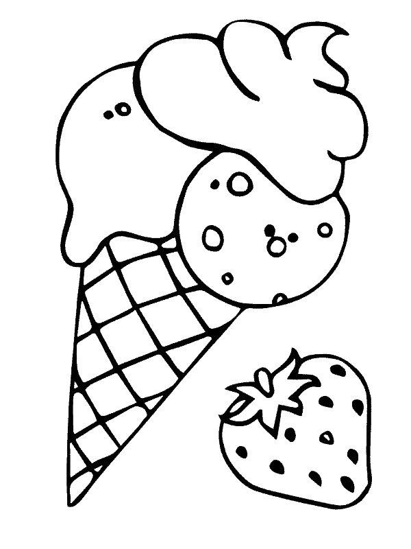 Ausmalbild Erdbeereis  