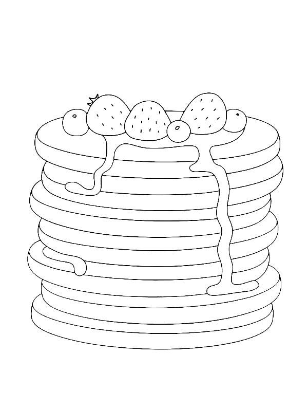 Ausmalbild Erdbeerpfannkuchen  