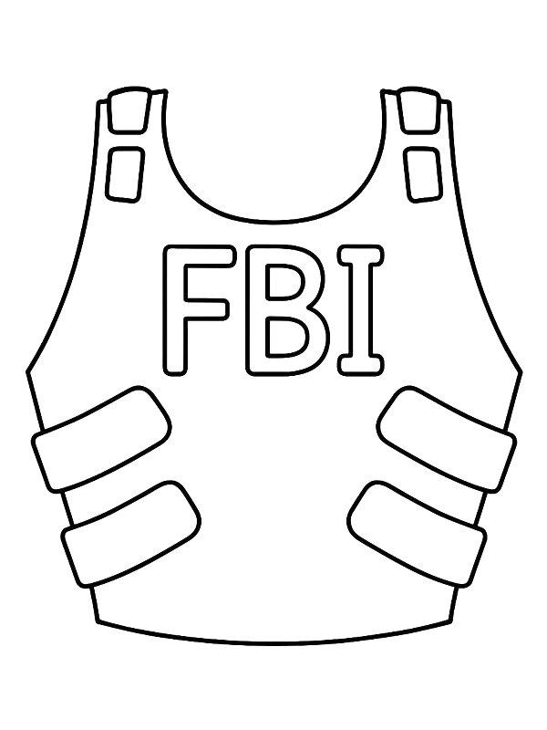 Ausmalbild FBI Kugelsichere Weste  