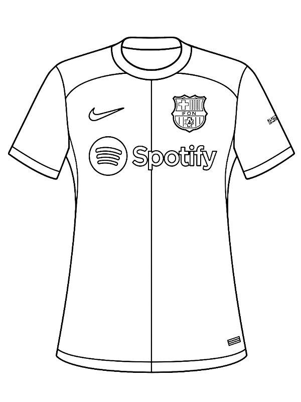 Ausmalbild FC Barcelona Fußballtrikot  
