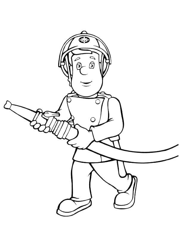 Ausmalbild Feuerwehrmann Sam  