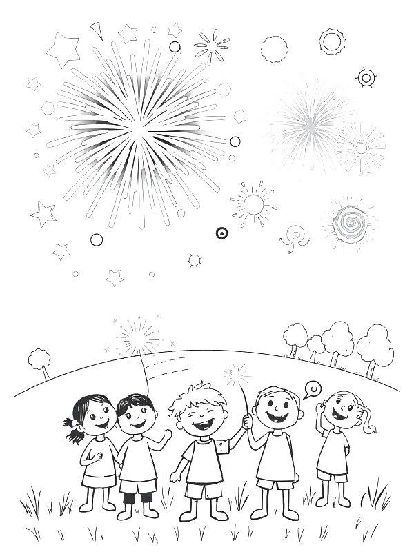 Ausmalbild Feuerwerk ansehen  