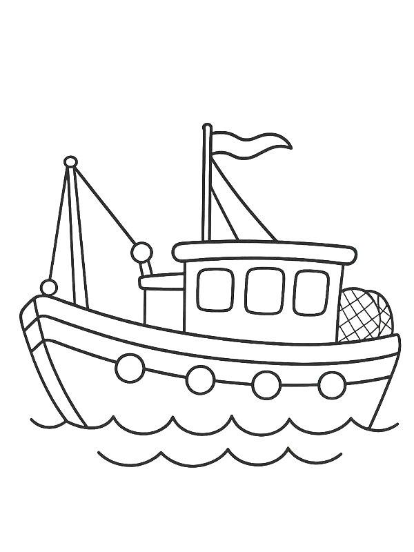 Ausmalbild Fischerboot  
