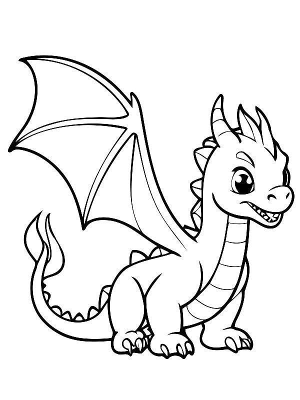 Ausmalbild Fliegender Drache  