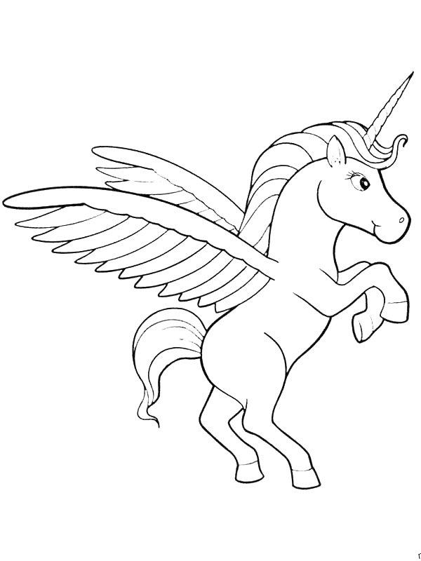 Ausmalbild Fliegendes Einhorn  