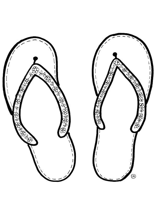 Ausmalbild Flip Flops  