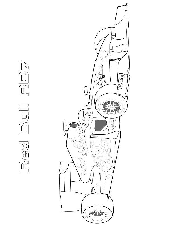Ausmalbild Formel 1 Red Bull Racing  