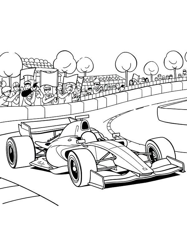 Ausmalbild Formel 1-Rennen  