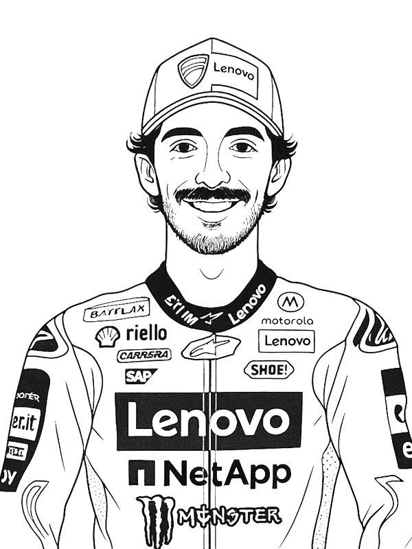 Ausmalbild Francesco Bagnaia  