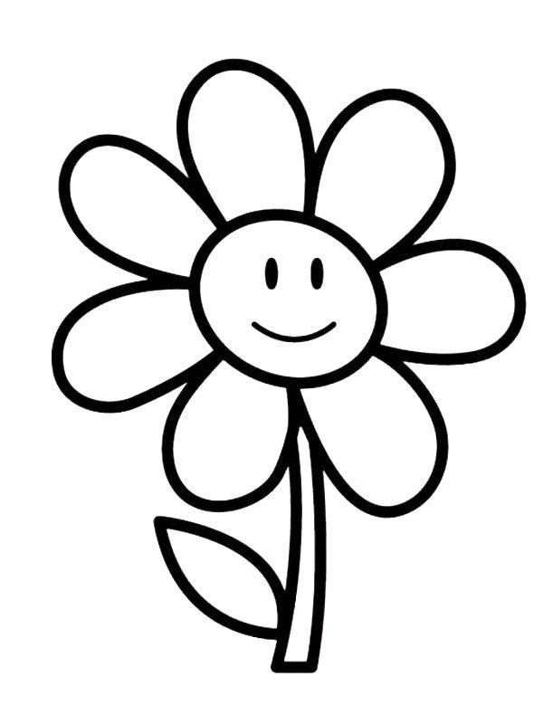 Ausmalbild Fröhliche Blume  