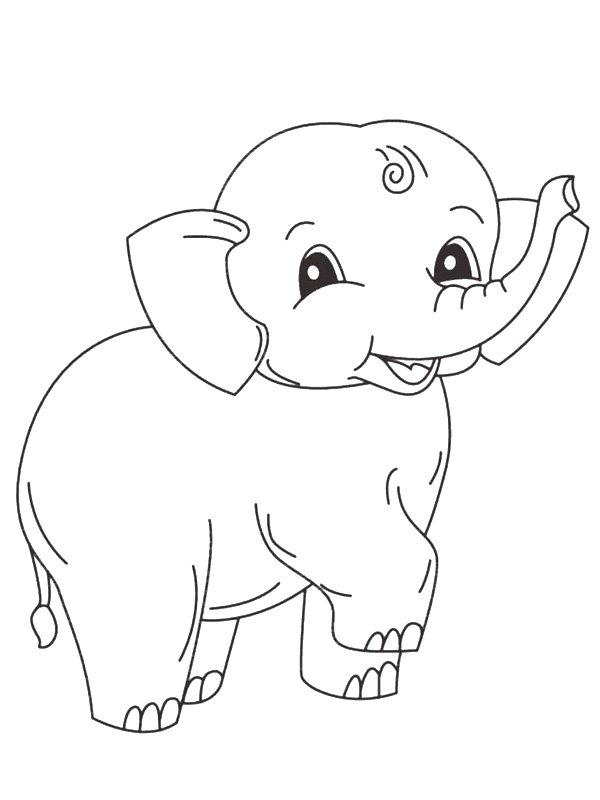 Ausmalbild Fröhlicher Elefant  