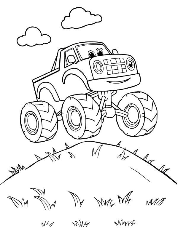 Ausmalbild Fröhlicher Monstertruck  