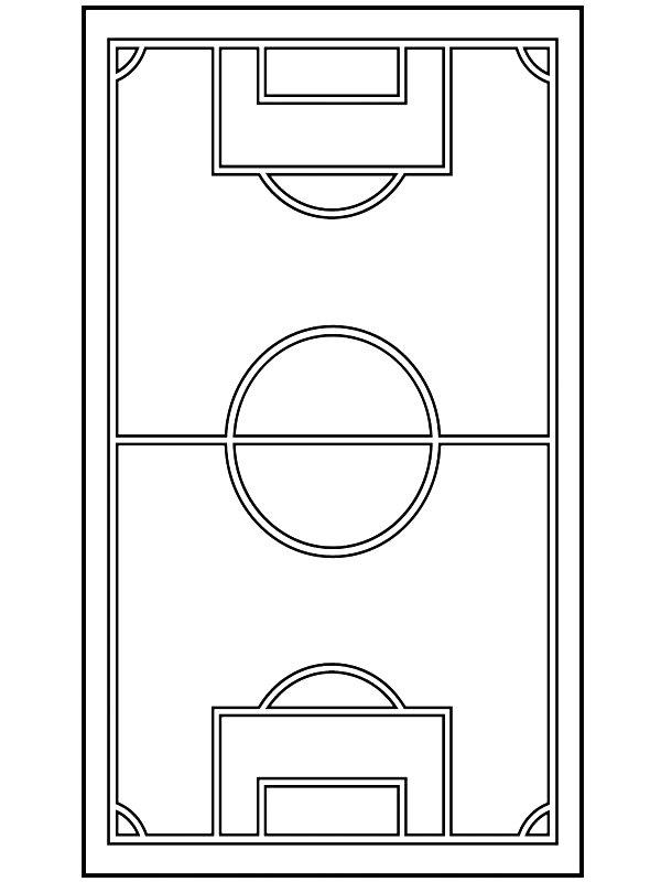 Ausmalbild Fußballfeld  