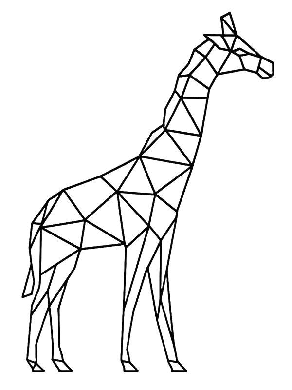 Ausmalbild Geometrische Giraffe  