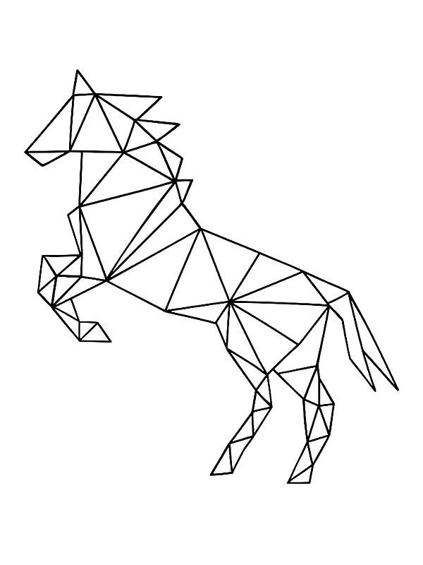 Ausmalbild Geometrisches Pferd  