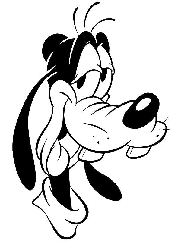 Ausmalbild Gesicht Goofy  