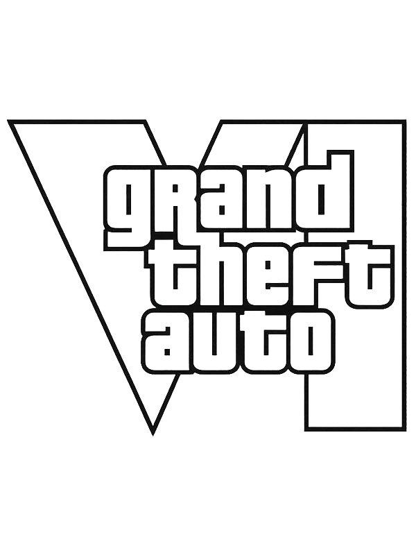 Ausmalbild Grand Theft Auto 6 logo  
