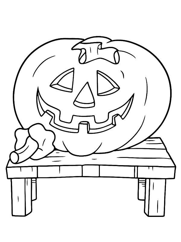 Ausmalbild Halloween-Figuren  