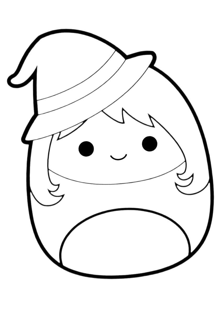 Ausmalbild Halloween Squishmallows Hexe Madeleine  