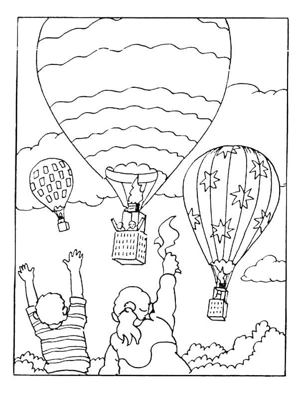 Ausmalbild Heißluftballon  