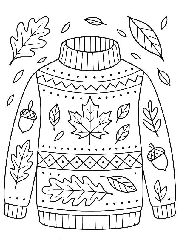 Ausmalbild Herbstpullover  