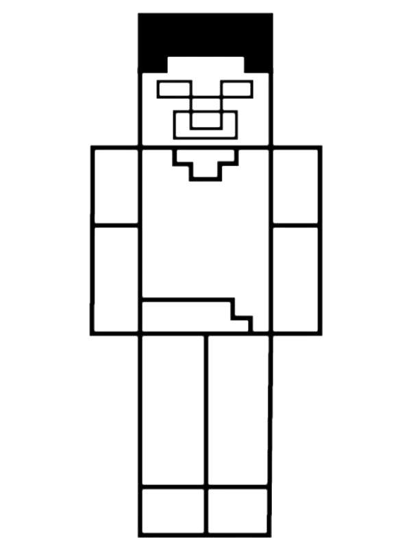 Ausmalbild Herobrine Minecraft  