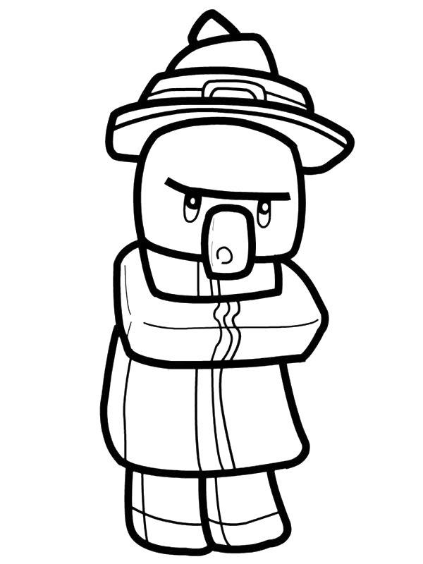 Ausmalbild Hexe Minecraft  