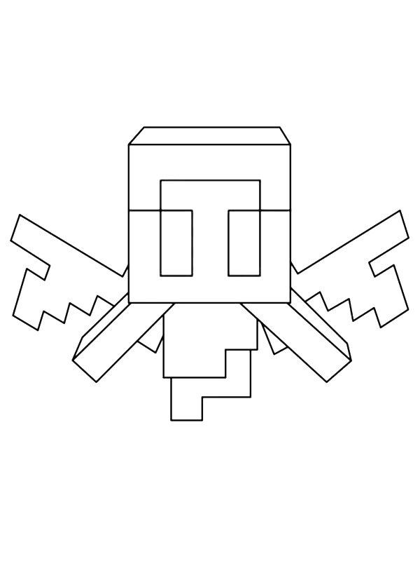 Ausmalbild Hilfsgeist Minecraft  