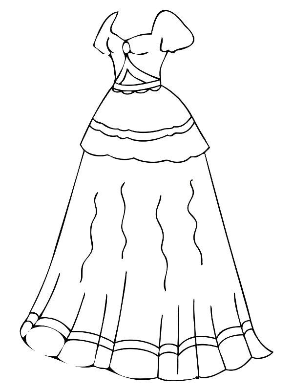 Ausmalbild Hochzeitskleid  