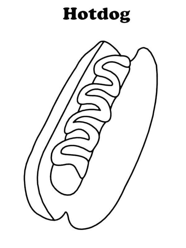 Ausmalbild Hotdog  