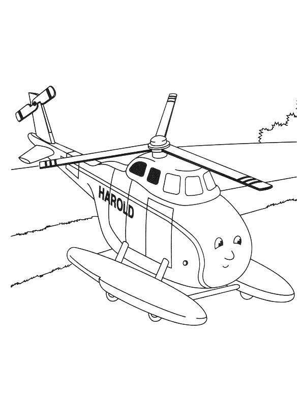 Ausmalbild Hubschrauber Harold  