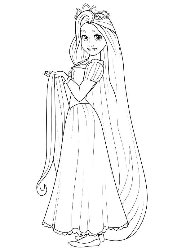Ausmalbild Hübsche Rapunzel  