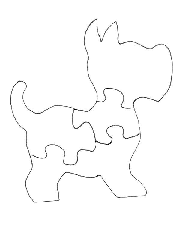 Ausmalbild Hundepuzzle  