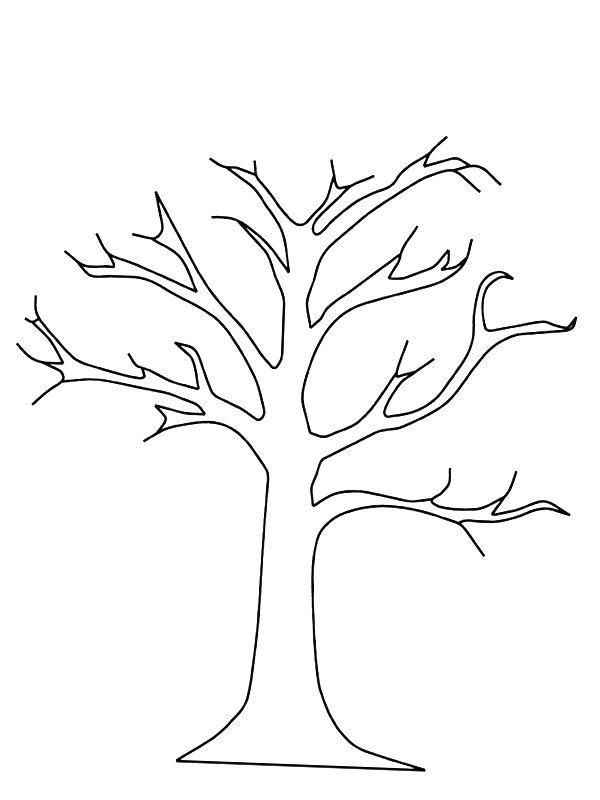 Ausmalbild Kahler Baum  
