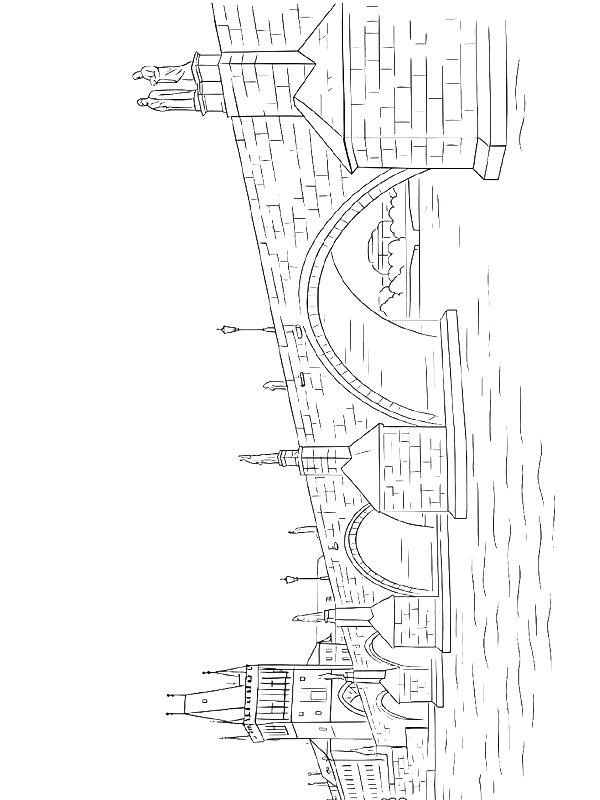 Ausmalbild Karlsbrücke  