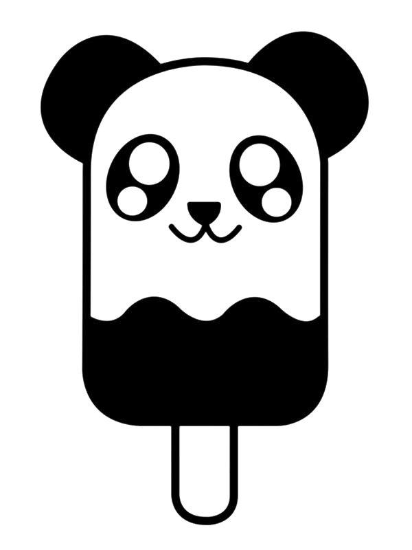 Ausmalbild Kawaii Pandaeis  