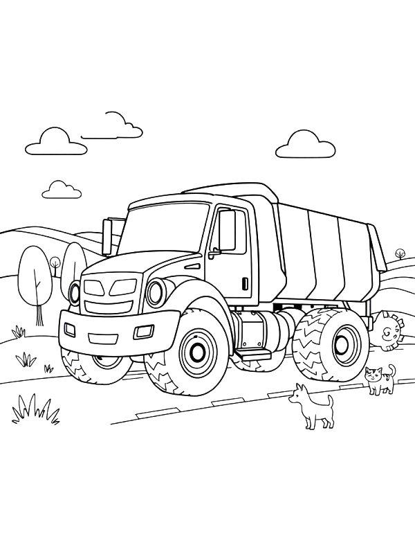 Ausmalbild Kipper LKW  