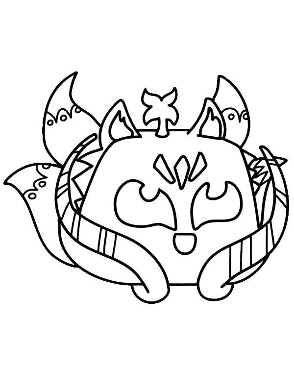 Ausmalbild Kitsune Fruit Blox Fruits  