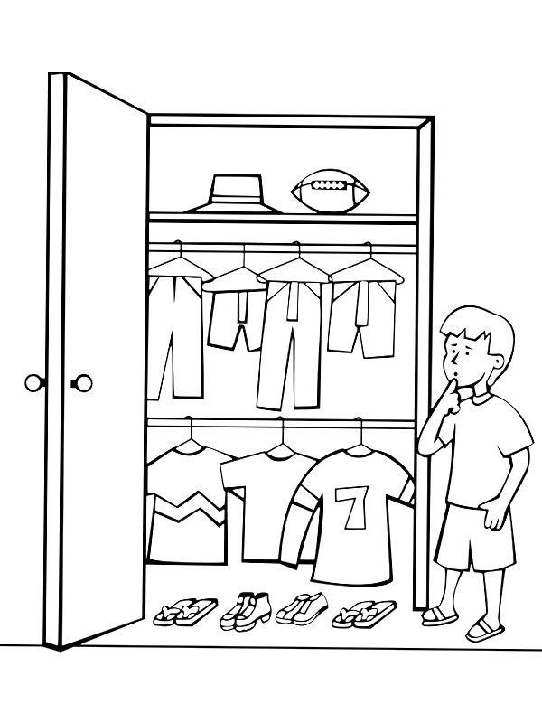 Ausmalbild Kleiderschrank  