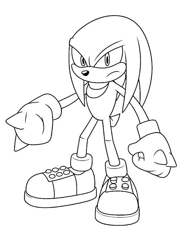Ausmalbild Knuckles the Echidna  