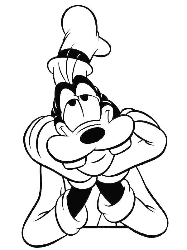 Ausmalbild Koch Goofy  